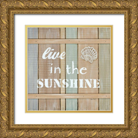 Driftwood Signs III Gold Ornate Wood Framed Art Print with Double Matting by Davis, Paige