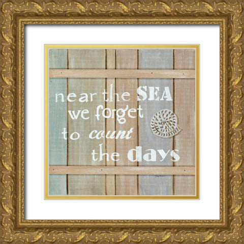 Driftwood Signs IV Gold Ornate Wood Framed Art Print with Double Matting by Davis, Paige