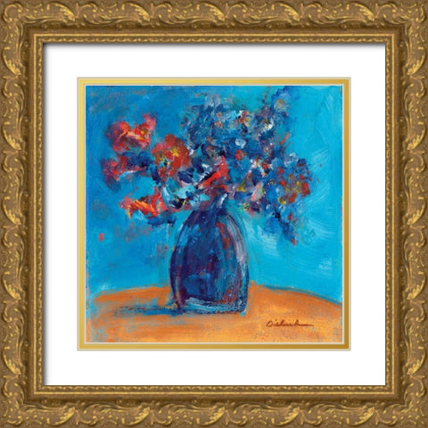 Blue Vase II Gold Ornate Wood Framed Art Print with Double Matting by Dilbeck, Nikki