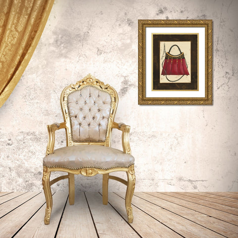 Fashion Purse I Gold Ornate Wood Framed Art Print with Double Matting by Devereux, Sophie
