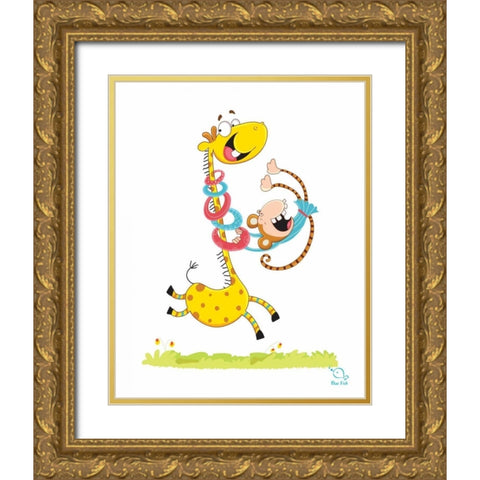 Move it! Move It! Gold Ornate Wood Framed Art Print with Double Matting by Blue Fish