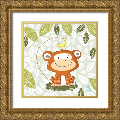 A Banana Tale Gold Ornate Wood Framed Art Print with Double Matting by Blue Fish