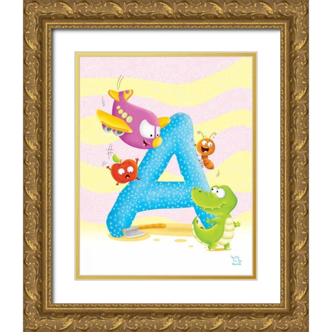 Angel A Gold Ornate Wood Framed Art Print with Double Matting by Blue Fish