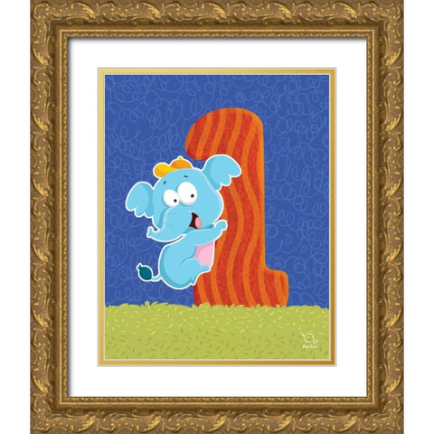 Ellie 1 Gold Ornate Wood Framed Art Print with Double Matting by Blue Fish