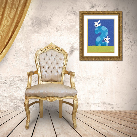 Bunny 2 Gold Ornate Wood Framed Art Print with Double Matting by Blue Fish