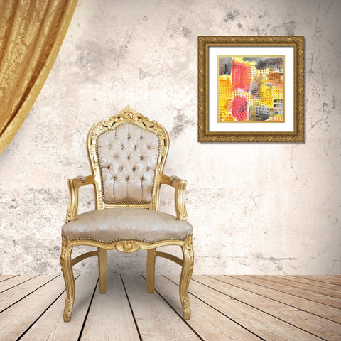 Abstract Pattern Gold Ornate Wood Framed Art Print with Double Matting by Frazer, Amy