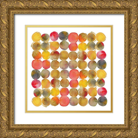 Small Dots Gold Ornate Wood Framed Art Print with Double Matting by Frazer, Amy