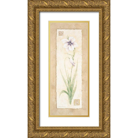 Gladiola Gold Ornate Wood Framed Art Print with Double Matting by Gladding, Pamela