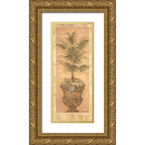 Parlor Palm III Gold Ornate Wood Framed Art Print with Double Matting by Gladding, Pamela
