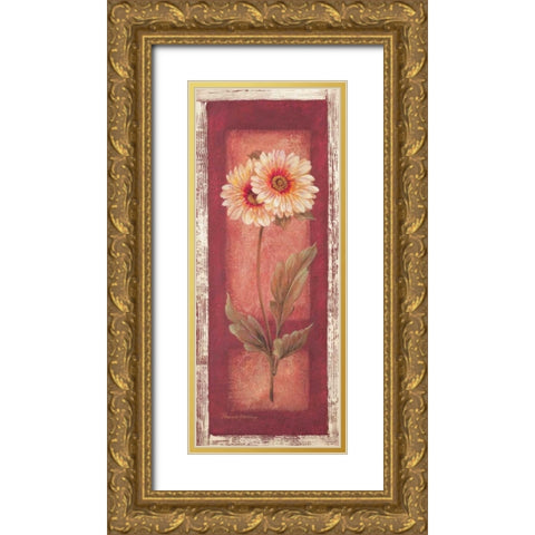 Red Door Gaillardia Gold Ornate Wood Framed Art Print with Double Matting by Gladding, Pamela