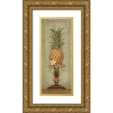 Pineapple and Pearls II Gold Ornate Wood Framed Art Print with Double Matting by Gladding, Pamela