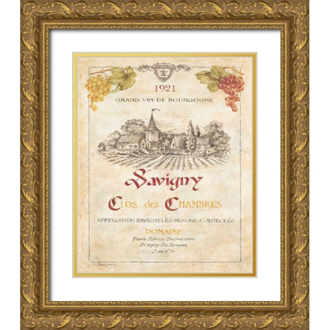 Savigny Gold Ornate Wood Framed Art Print with Double Matting by Gladding, Pamela