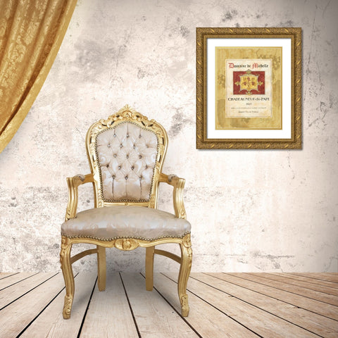 Chateauneuf du Pape Gold Ornate Wood Framed Art Print with Double Matting by Gladding, Pamela