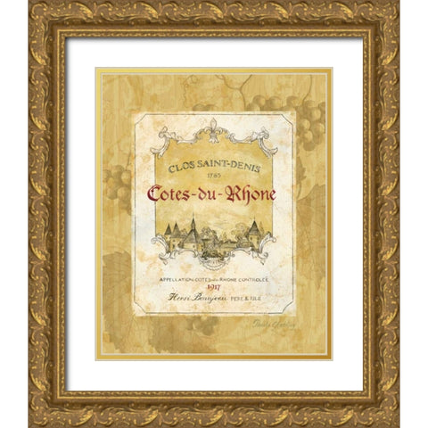 Cotes du Rhone Gold Ornate Wood Framed Art Print with Double Matting by Gladding, Pamela
