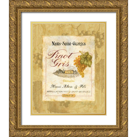 Pinot Gris Gold Ornate Wood Framed Art Print with Double Matting by Gladding, Pamela