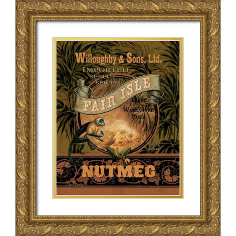 Nutmeg Gold Ornate Wood Framed Art Print with Double Matting by Gladding, Pamela