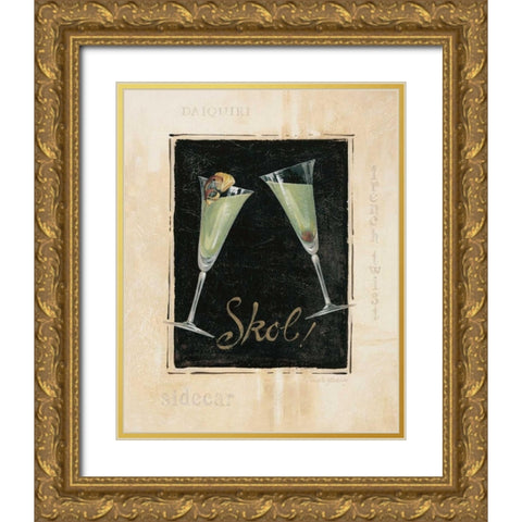 Cheers! III Gold Ornate Wood Framed Art Print with Double Matting by Gladding, Pamela