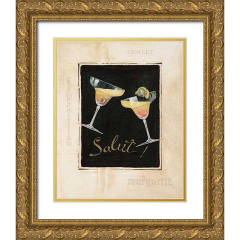 Cheers! IV Gold Ornate Wood Framed Art Print with Double Matting by Gladding, Pamela