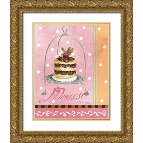 Pink Mousse Gold Ornate Wood Framed Art Print with Double Matting by Gladding, Pamela