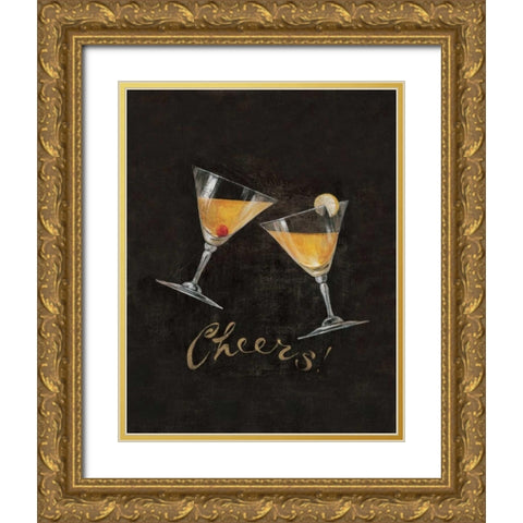 Cheers! I Gold Ornate Wood Framed Art Print with Double Matting by Gladding, Pamela