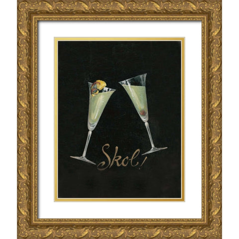 Cheers! III Gold Ornate Wood Framed Art Print with Double Matting by Gladding, Pamela