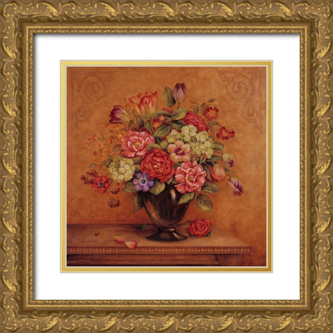 Harmony with Reds II Gold Ornate Wood Framed Art Print with Double Matting by Gladding, Pamela