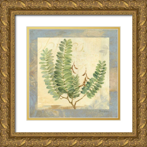 Leaf Botanicals I Gold Ornate Wood Framed Art Print with Double Matting by Gladding, Pamela