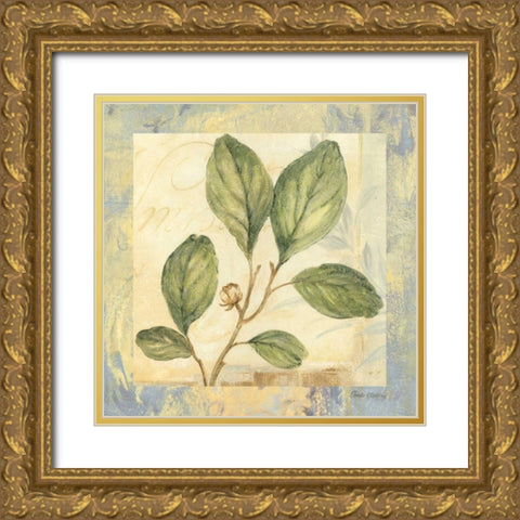 Leaf Botanicals IV Gold Ornate Wood Framed Art Print with Double Matting by Gladding, Pamela
