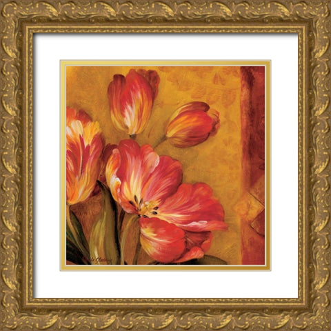 Pandoras Bouquet III Gold Ornate Wood Framed Art Print with Double Matting by Gladding, Pamela