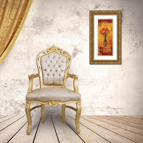 Bud Vase II Gold Ornate Wood Framed Art Print with Double Matting by Gladding, Pamela
