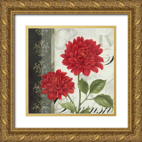 Etude en Rouge I Gold Ornate Wood Framed Art Print with Double Matting by Gladding, Pamela