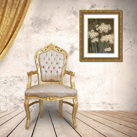 Petit Jardin Narcissus Gold Ornate Wood Framed Art Print with Double Matting by Gladding, Pamela