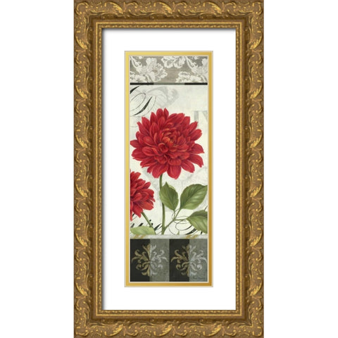 Etude en Rouge Panel I Gold Ornate Wood Framed Art Print with Double Matting by Gladding, Pamela