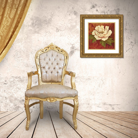Il Ballo Rosso Square II Gold Ornate Wood Framed Art Print with Double Matting by Gladding, Pamela