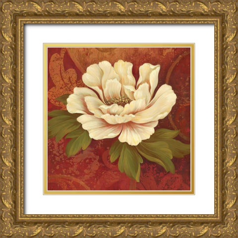 Il Ballo Rosso Square II Gold Ornate Wood Framed Art Print with Double Matting by Gladding, Pamela