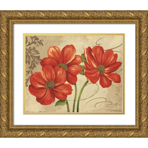 Colori I Gold Ornate Wood Framed Art Print with Double Matting by Gladding, Pamela