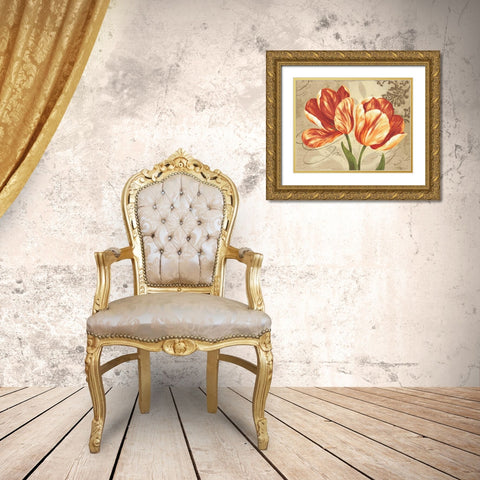 Colori II Gold Ornate Wood Framed Art Print with Double Matting by Gladding, Pamela