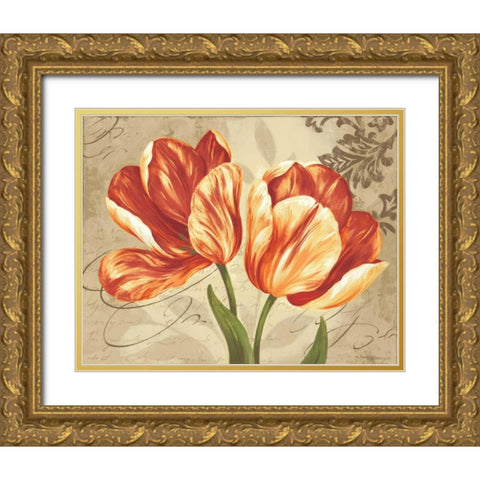 Colori II Gold Ornate Wood Framed Art Print with Double Matting by Gladding, Pamela