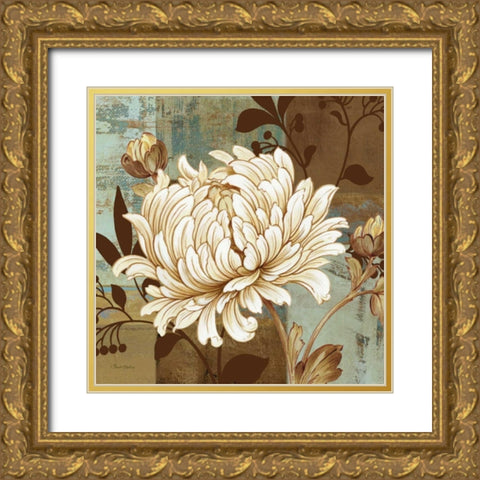 Aria Blue II Gold Ornate Wood Framed Art Print with Double Matting by Gladding, Pamela