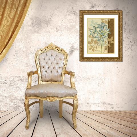 Chelsea Blue II Gold Ornate Wood Framed Art Print with Double Matting by Gladding, Pamela