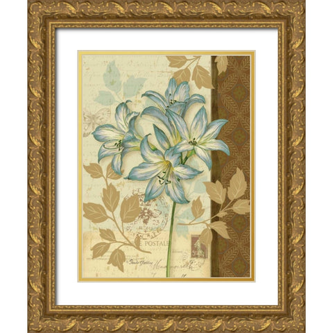 Chelsea Blue II Gold Ornate Wood Framed Art Print with Double Matting by Gladding, Pamela