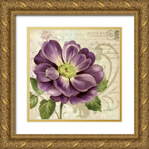 Study in Purple I Gold Ornate Wood Framed Art Print with Double Matting by Gladding, Pamela