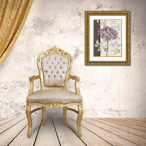 Chelsea Purple I Gold Ornate Wood Framed Art Print with Double Matting by Gladding, Pamela