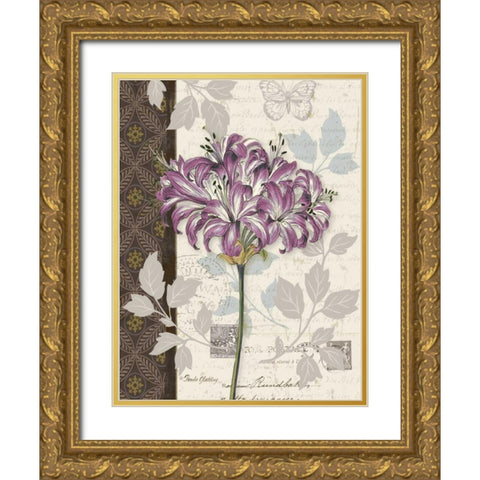 Chelsea Purple I Gold Ornate Wood Framed Art Print with Double Matting by Gladding, Pamela