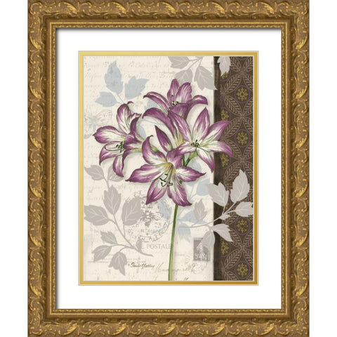 Chelsea Purple II Gold Ornate Wood Framed Art Print with Double Matting by Gladding, Pamela