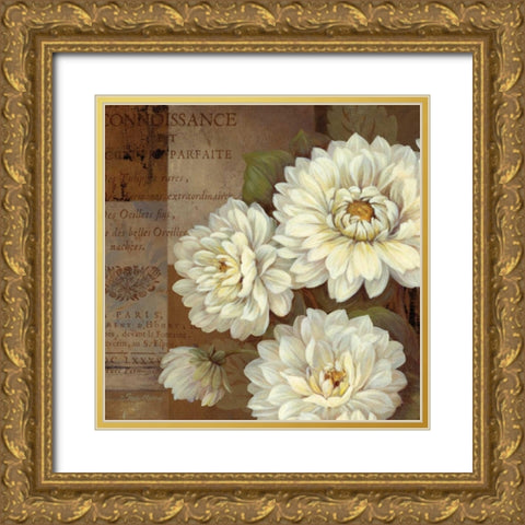 Patina Dahlia Gold Ornate Wood Framed Art Print with Double Matting by Gladding, Pamela