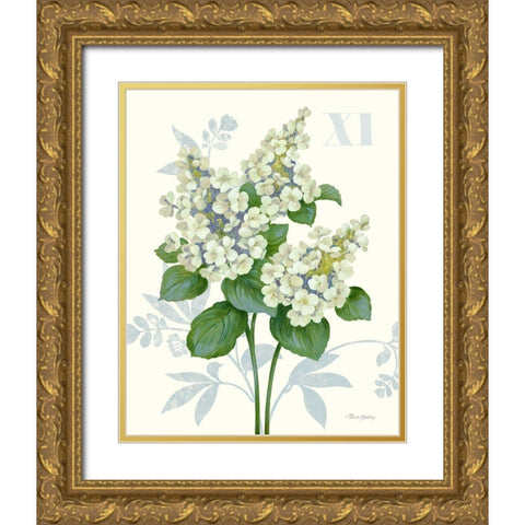 Tardiva Hydrangea Gold Ornate Wood Framed Art Print with Double Matting by Gladding, Pamela