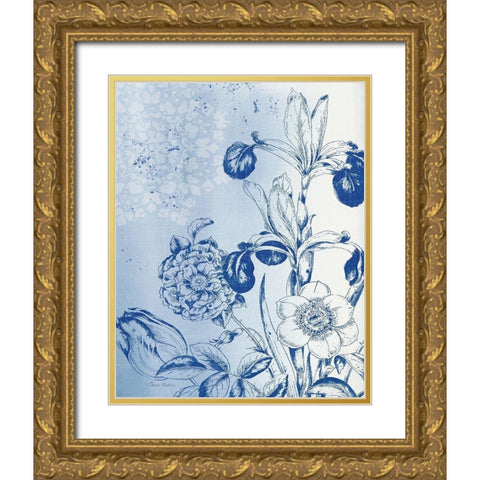 Wash Floral I Gold Ornate Wood Framed Art Print with Double Matting by Gladding, Pamela