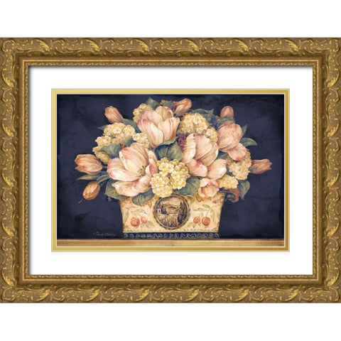 Tulip Tapestry Gold Ornate Wood Framed Art Print with Double Matting by Gladding, Pamela