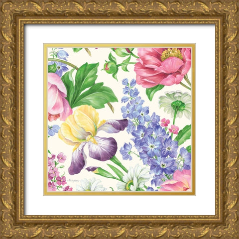 Garden Bouquet II Gold Ornate Wood Framed Art Print with Double Matting by Gladding, Pamela